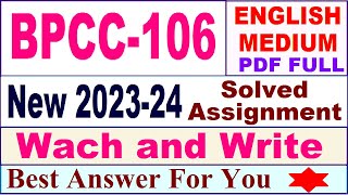 BPCC 106 solved assignment 202324 in English  bpcc 106 solved assignment 2024  bpcc 106 2024 [upl. by Sinned]