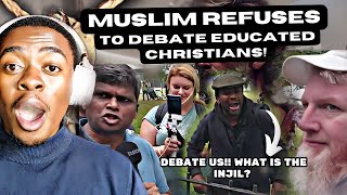 Muslim Says He Cant Debate Intelligent Christians  Speakers Corner [upl. by Nirrol]