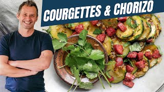 Deliciously Satisfying Sautéed Courgette and Chorizo Recipe  Perfect Summery Side Dish [upl. by Asihtal841]