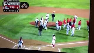 Wichita Wingnuts balk call ruins American Association Championship vs Winnipeg Goldeneyes [upl. by Donnell712]