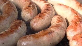 BBQ Bratwurst II homemade German Video Recipe littleGasthaus 100 Sausage [upl. by Arlana]