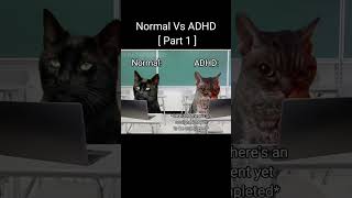 Normal Vs ADHD  Part 1  Which one are you 💀 funnymemes memes catmemes trending funnycats [upl. by Aihsaei]