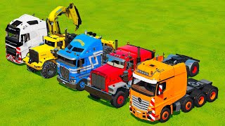 TRANSPORTING ALL BIG HEAVY TRUCKS TO THE PORT TEST DRIVE Farming Simulator 22 [upl. by Cornish937]