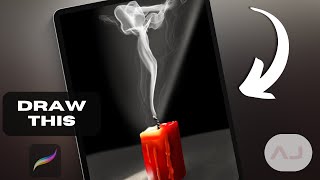 Procreate Drawing for Beginners  Realistic Candle iPad illustration  Digital Art Tutorial [upl. by Teraj198]