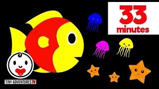 Baby Sensory  33 Minutes High Contrast Animation Water Animals amp Sea Adventures [upl. by Eineg33]