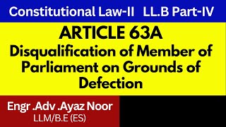 Article 63A  Disqualification of Member of Parliament on Grounds of Defection [upl. by Ballard]