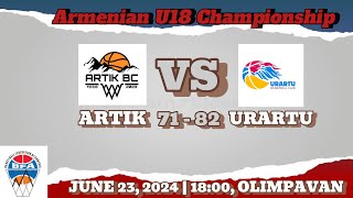 Armenian U18 Championship  Game Highlights  Artik  Urartu  23062024 [upl. by Dnaloy]