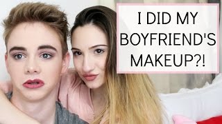 DOING MY BOYFRIENDS MAKEUP  BeautyChickee [upl. by Sueddaht]