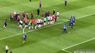 England fans and players singing quotSweet Carolinequot after beating Switzerland  Euro 2024 [upl. by Itnavart903]