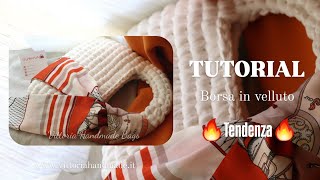 🔥BORSA ALLUNCINETTO IN TENDENZA🔥 BORSA IN VELLUTOTUTORIAL BOLSO EN TERCIOPELO CROCHET VELVET BAG [upl. by Neenad581]