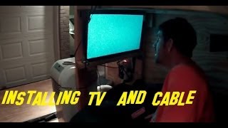 Tv and Cable jack Install  6x10 Enclosed Trailer Conversion Project [upl. by Nyasuh]