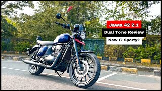 Jawa 42 21 Dual Tone Ride Review  New amp Sporty [upl. by Heater282]