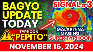 Bagyo Update Today November 16 2024  Low Pressure Area in the Philippines Today Update [upl. by Enirhtak]