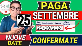 Inps PAGA 25 SETTEMBRE ➜ ANTICIPO DATE PAGAMENTI ADI ASSEGNO UNICO PENSIONI 730 NASPI BONUS 100€ SFL [upl. by Ahsiened]