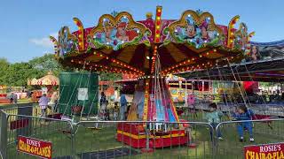 Kids Mini Swings Funfair Ride Frimley Lodge Park Camberley UK 🇬🇧 [upl. by Annhej]