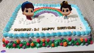 6Pound Vanilla Cake Decoration VideoRainbow theme [upl. by Rodama]