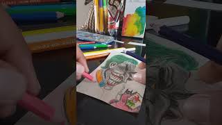 Joker Drawing art pencilecolour drawing jokerdrawing viral youtubeshorts [upl. by Llednahs]