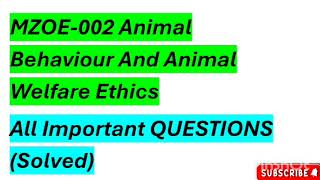 📚MZOE002📚 Characteristics of Innate Behaviour 📚✔️💯🎯Animal Behaviour And Animal Welfare Ethicsignou [upl. by Epner]