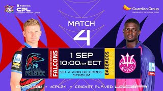 LIVE  Antigua amp Barbuda Falcons vs Barbados Royals  CPL 2024 [upl. by Wescott]