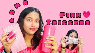 ASMR 💗Pink Sleep Triggers💗 Tapping Application  Relaxation 🩷 [upl. by Innoc]