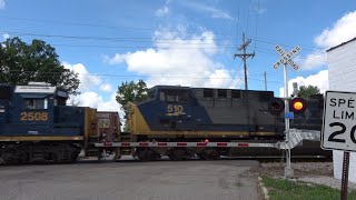 New Signals CSX 559 Manifest With GP382 West Biggs St Railroad Crossing Laurinburg NC [upl. by Elleinet266]