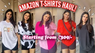 AMAZON Trendy Oversized Tshirts Haul Starting from ₹309 amazonfashion amazonhaul amazon [upl. by Nnaeirb535]