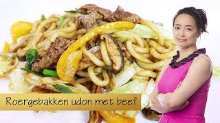 Roergebakken udon met beef [upl. by Underwood]