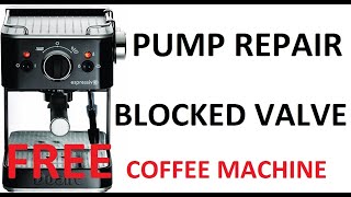 FREE COFFEE MACHINE REPAIR  PUMP REPAIR [upl. by Ahsitnauq]