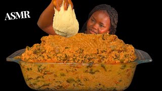 ASMR FUFU amp EGUSI SOUP MUKBANG Turkey wings Nigerian food Talking Soft Eating Sounds Vikky ASMR [upl. by Rosa455]