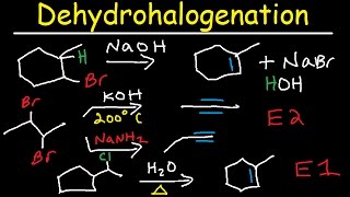 Dehydrohalogenation of Alkyl Halides Reaction Mechanism  E1 amp E2 [upl. by Boucher]