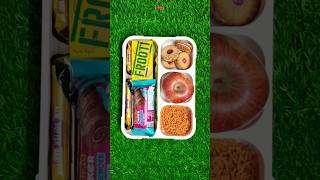 Chocolate Jelly Biscuits Swiss Roll Cake Apple Namkeen amp Frooti Mango Drink Lunch Box Ideas 🥰 😋 [upl. by Avictor]