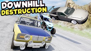 Racing The WEIRDEST Random Car Configurations Down The Most Dangerous Hill In BeamNG [upl. by Airret]