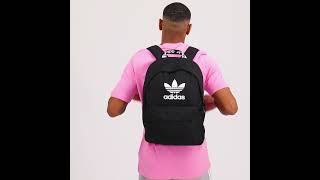 ADIDAS Originals Adicolor Taped Logo Backpack Black White  Accessories  FootAsylum [upl. by Orvil]