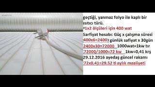 halı altı ısıtıcı nasıl çalışır sarfiyatı nedir [upl. by Afton]