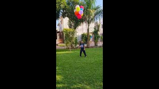 Adarsh Multicolour Balloon flying fun activities 🎈🎈 [upl. by Nimzay]