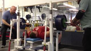 505 Pound Bench Press Raw Paused 3 Singles [upl. by Ilowell]