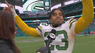 Jaire Alexander trolls Jaylen Waddle amp hilarious postgame interview after win vs Dolphins [upl. by Isak]