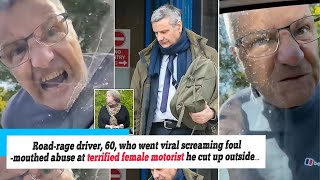 Road rage driver 60 who went viral screaming foul mouthed abuse at terrified female motorist [upl. by Nyliram]