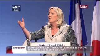 Meeting de Marine Le Pen à Paris  Elections Européennes 2014 [upl. by Albric]