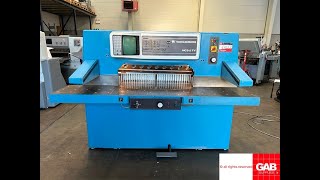 1992 Wohlenberg 92 MCS 2TV paper cutter machine for sale Gab Supplies Ltd [upl. by Leckie]