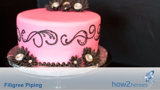 Filigree Piping  Cake Decorating [upl. by Photima]