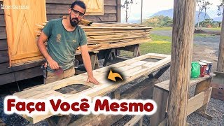 Bancada de Cozinha de madeira rústica DIY Família X Dia 59 [upl. by Mckenna]