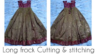 Long frock cutting amp stitching  Trending design [upl. by Andrew]