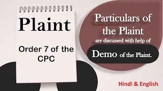 What is Plaint and its Particulars under CPC  Order 7 Rule 19  CPC [upl. by Tteragram]