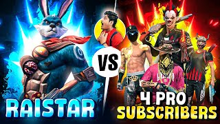 Raistar Vs 4 Pro Playes 🔥 Best Clash Squad Battle WHO WILL WIN MUST WATCH freefire [upl. by Mayes]