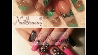 uñas de acrilico paso a paso  como hacer retoque con cambio de diseño [upl. by Kristy378]