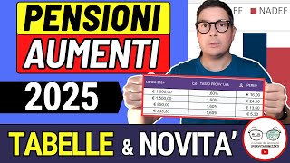 ULTIM’ORA ✅ PENSIONI ➜ AUMENTI 2025 ANTEPRIMA CALCOLI TABELLE REPORT INPS 📈 NUOVI IMPORTI GENNAIO [upl. by Baudin881]