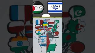 Palestine 🇵🇸 vs Israel 🇮🇱 Allies flag drawing trending drawing countryballs shorts [upl. by Asilaj]