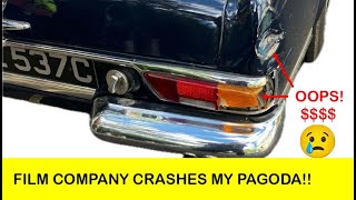 Mercedes 230sl Pagoda w113 replacing rear light after film company crashes car [upl. by Ahsinod]