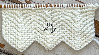 How to knit the most amazing onerow repeat Chevron stitch English amp Continental  So Woolly [upl. by Odraccir]